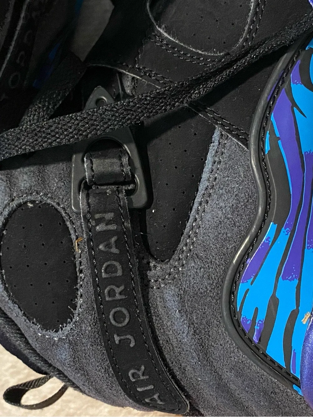 Jordan Black Suede Sneakers with Purple & Teal Accents